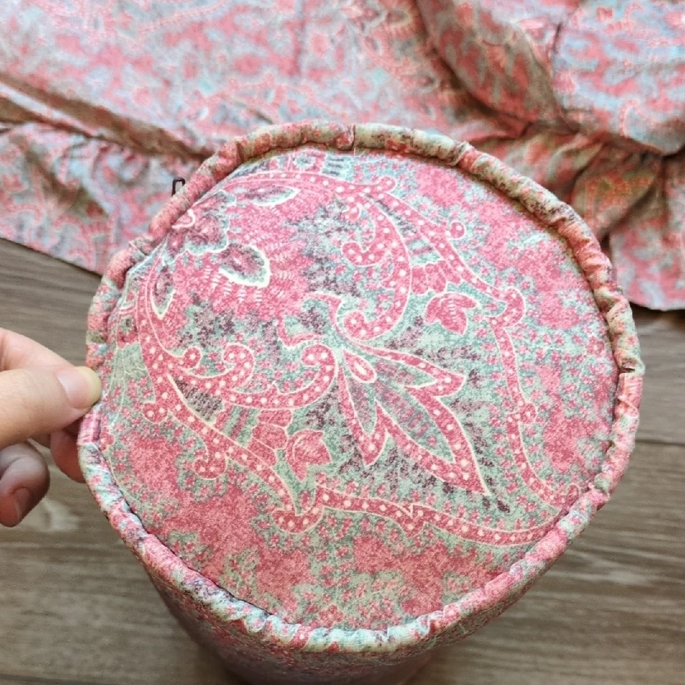 Ralph Lauren Meredith Pillow Sham Pair (2) & 1 Bolster Pillow - Red Blue Paisley